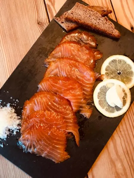 Irish organic smoked salmon, gently smoked